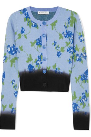 Altuzarra | Zannone cropped floral-intarsia wool cardigan | NET-A-PORTER.COM