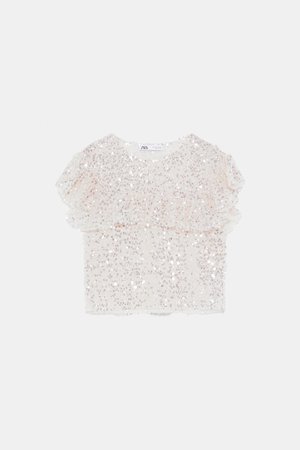 RUFFLED SEQUIN TOP - View all-KNITWEAR-WOMAN | ZARA United States