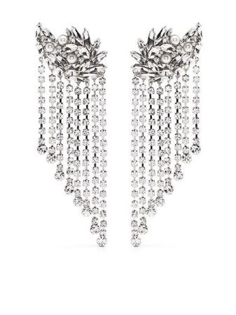 Shop Alessandra Rich crystal fringed earrings with Express Delivery - FARFETCH