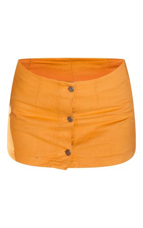 Orange Low Rise Button Down Denim Micro Mini Skirt | PrettyLittleThing USA