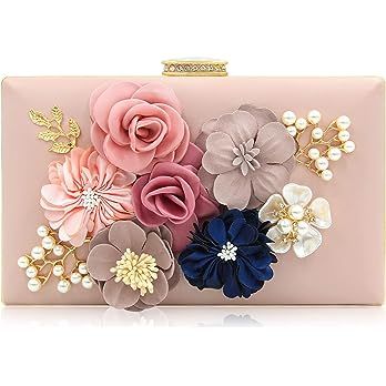 Milisente Evening Bag for Women, Flower Wedding Evening Clutch Purse Bride Floral Clutch Bag (Light Pink): Handbags: Amazon.com