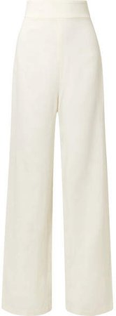 Crepe Wide-leg Pants - Off-white