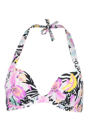 Mix & Match Tropical Animal Push Up Underwired T pinkop | boohoo