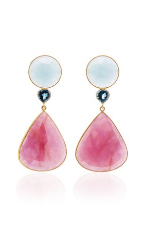 One-Of-A-Kind Pink Sapphire Drop Earrings by Bahina | Moda Operandi