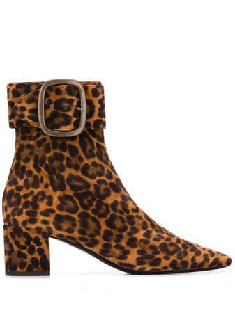 Saint Laurent Joplin Leopard Print Ankle Boots - Farfetch