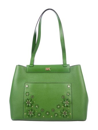Michael Kors Floral Appliqué Leather Tote - Handbags - MIC86413 | The RealReal