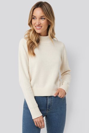 High Neck Sweater White | na-kd.com