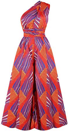 Amazon.com: Vimoisa Women Sexy Boho African Jumpsuits Printing Rompers V-Neck Multi-Way Wide Leg Pants : Clothing, Shoes & Jewelry