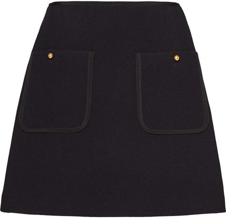 pocket detail high-waisted skirt