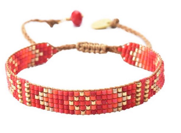 Coral & Gold Bracelet
