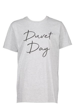 Duvet Day Slogan T-Shirt | Boohoo