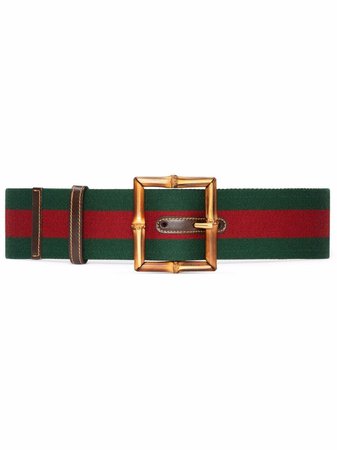 Gucci Web-Stripe Bamboo Buckle Belt - Farfetch
