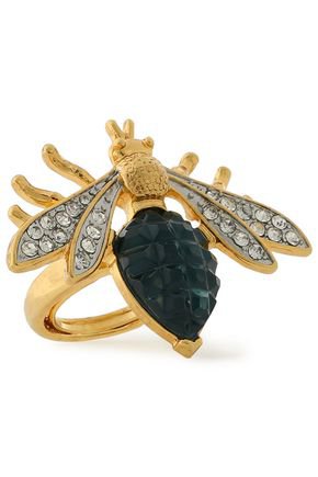 Gold-tone, crystal and stone ring | KENNETH JAY LANE | Sale up to 70% off | THE OUTNET