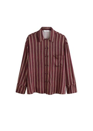 MANGO Striped flowy shirt