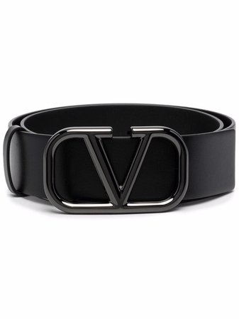 Shop Valentino Garavani VLogo Signature leather belt with Express Delivery - FARFETCH