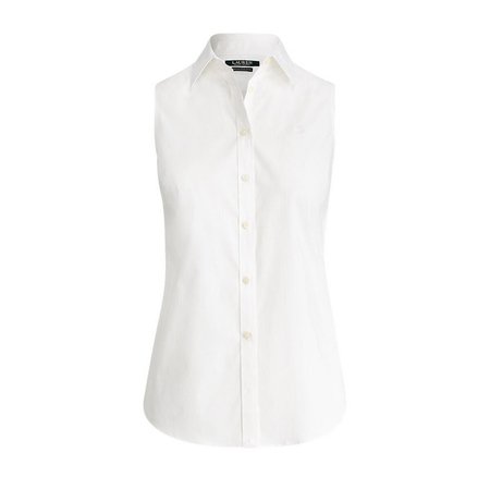 Cotton sleeveless blouse , white, Lauren Ralph Lauren | La Redoute