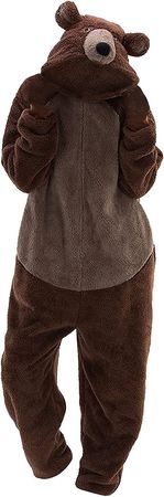 Amazon.com: Maryia Unisex Adult Winter Warm Hooded Pajamas Bear Plush Rompers Plus Size Fuzzy Fleece Onesie Sleepwear : Clothing, Shoes & Jewelry