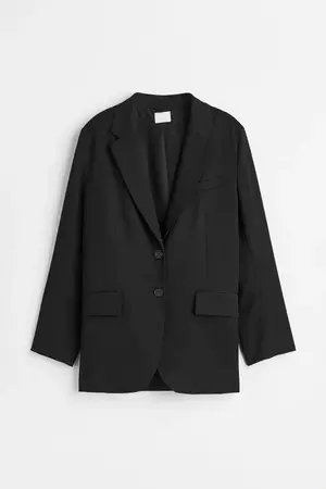 Oversized Single-breasted Jacket - Black - Ladies | H&M US