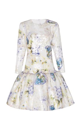 Rodarte Floral Sequined Mini Dress