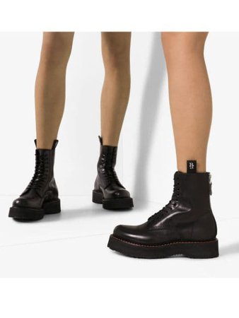 R13 Stack 40 Military Boots R13S0002018 Black | Farfetch