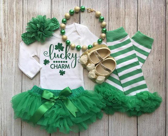 St Patrick's Day Girl Lucky Charm Baby Girl 1st St | Etsy
