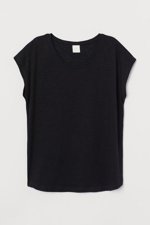 Cotton-blend T-shirt - Black