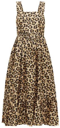 Sylvia Leopard Print Silk Dress - Womens - Leopard