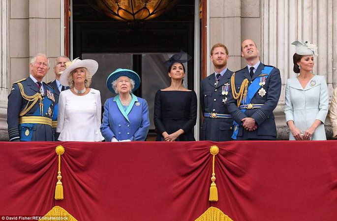 Royal Family's Fab Four joins Queen for RAF centenary service | Daily Mail Online