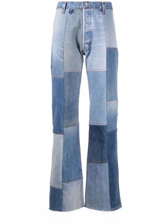 RE/DONE patchwork bootcut jeans