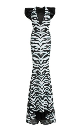 Bow-Detailed Sequin Gown By Halpern | Moda Operandi