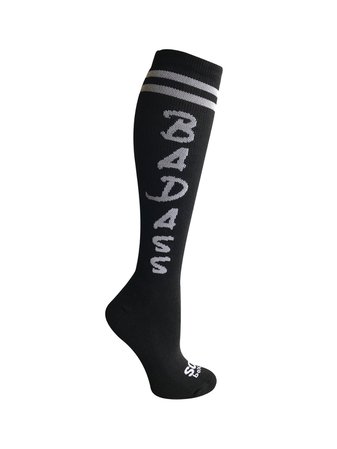 Badass Black Knee High Athletic Socks-