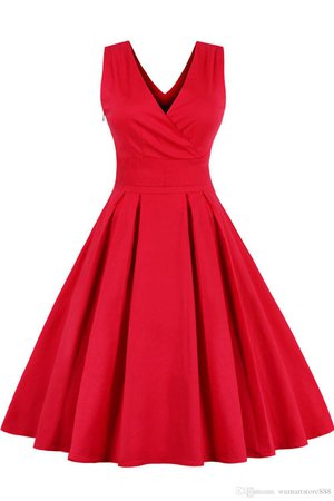 red 60s dress