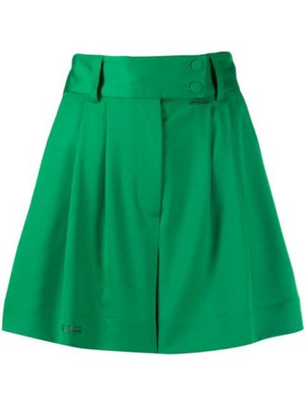 Styland Pleated Shorts W232191637 Green | Farfetch