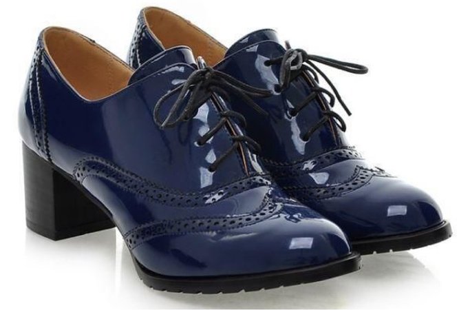 oxford heels (dark blue)
