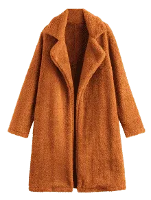 Zaful - Faux Fur Teddy Coat
