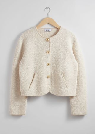 Textured Glitter Cardigan - White - Cardigans - & Other Stories US