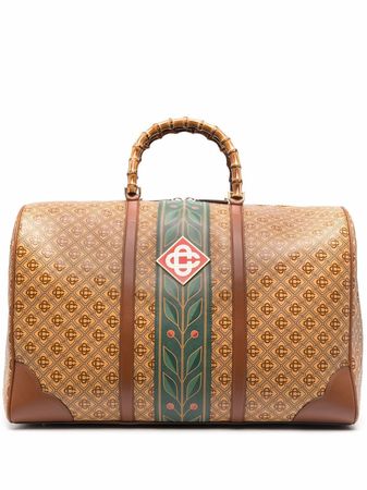 Shop Casablanca Grand Prix logo-print holdall with Express Delivery - FARFETCH