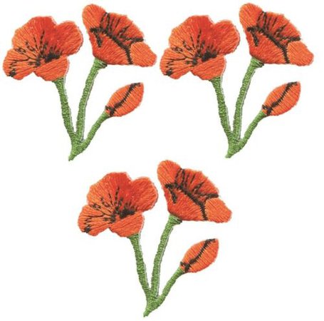 Poppy Flowers Applique Patch - Official Flower of California (3-Pack, Iron on) | eBay