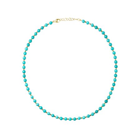 Anne Sisteron 14KT Yellow Gold Turquoise Beaded Necklace