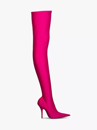 Balenciaga pink knife thigh boots