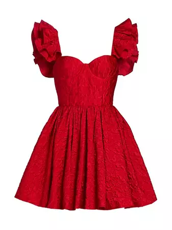 Shop Alice + Olivia Bina Ruffle-Sleeve Minidress | Saks Fifth Avenue