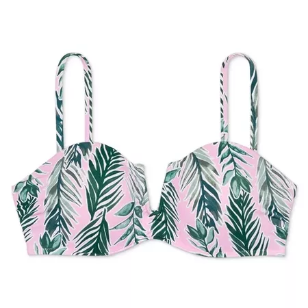 Women's Sun Tan Push Up V Wire Bandeau Bikini Top - Shade & Shore™ Pink Palm : Target