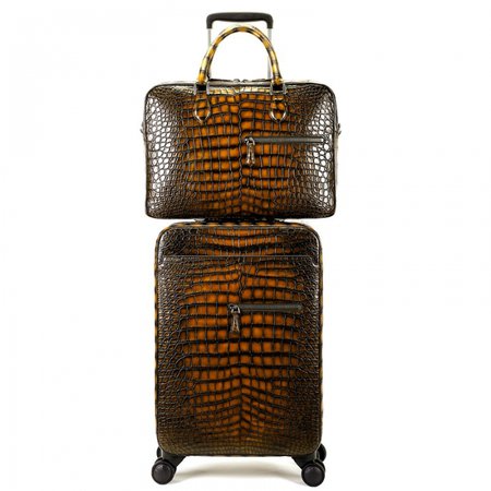 Traveler Genuine Alligator Leather 2 Piece Spinner Luggage Set