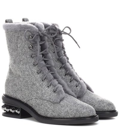 Suzi shearling-lined ankle boots