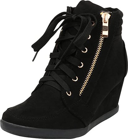 Amazon.com | Cambridge Select Women's Lace-Up Fashion Sneaker Wedge | Shoes