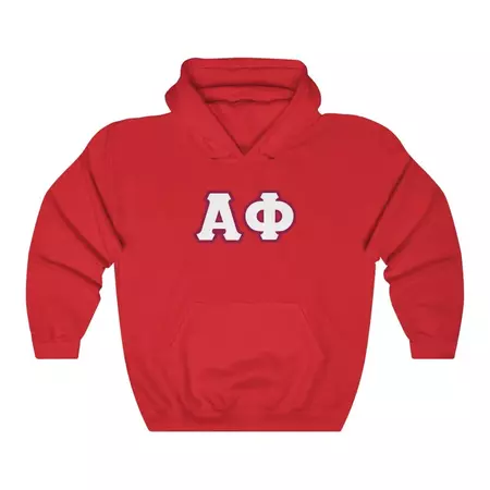 Alpha Phi Printed Letters Hoodie White With Maroon Border - Etsy Canada