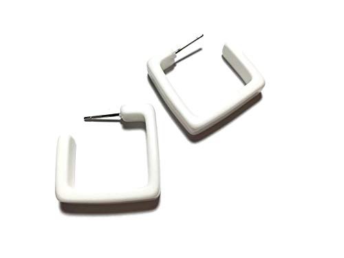 white square hoop earrings - Google Search