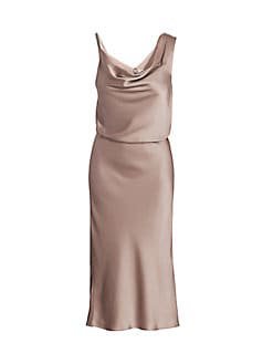 Halston cowl-neck dress