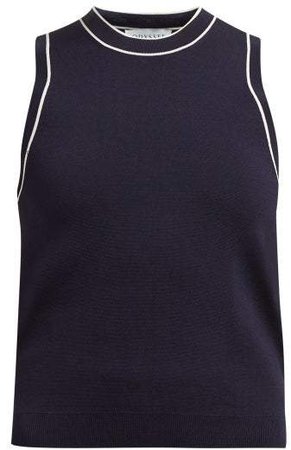 Odyssee - Liberte Knitted Tank Top - Womens - Navy