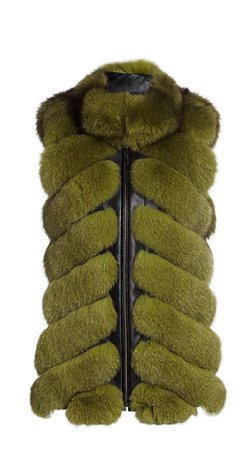 green fur vest